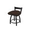 Holland Bar Stool Co 18" Low Back Swivel Vanity Stool, Black Wrinkle, Rein Coffee Seat 82118BW025 - alternate 1